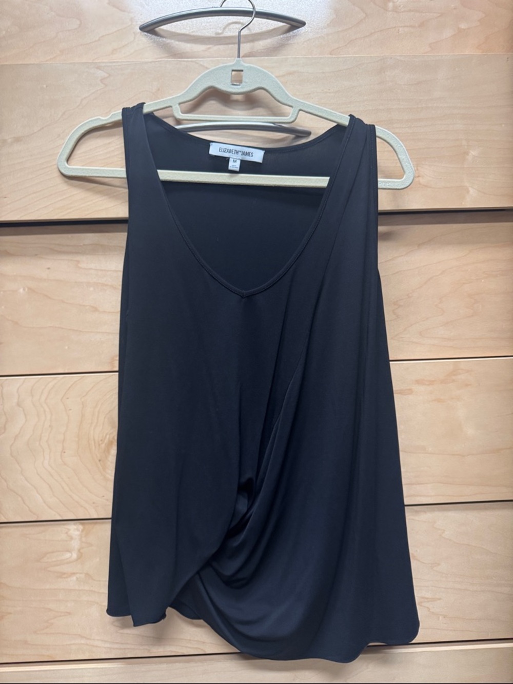 Elizabeth and James Black Draped Tank